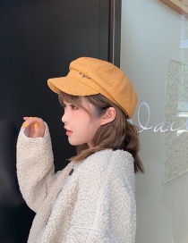 Fashion Turmeric Embroidered Letter Beret