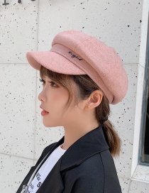 Fashion Pink Embroidered Letter Beret