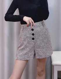 Fashion Gray Tweed Checked Shorts
