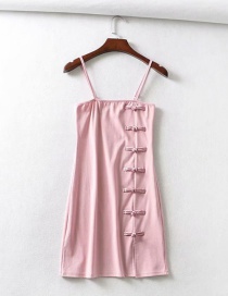 Fashion Pink Cheongsam Camisole Dress