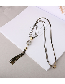 Fashion Black Drop-shaped Necklace