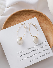 Fashion Gold Rhinestone Irregular Pearl Disc Earrings