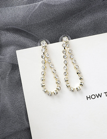 Fashion Gold Crystal Rhinestone Chain Earrings