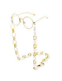White Acrylic Leopard Thin Chain Eyeglass Chain