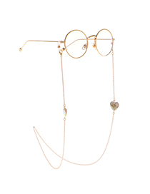 Gold Peach Heart Shell Glasses Chain