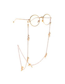 Gold Chain Freshwater Deformed Pearl Glasses Chain