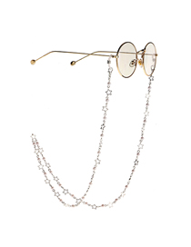 Silver Copper Pearl Star Glasses Chain