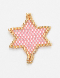 Pink Rice Beads Woven Hexagonal Star Accessories
