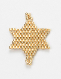 Gold Rice Beads Woven Hexagonal Star Accessories