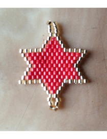 Red Rice Beads Woven Hexagonal Star Accessories