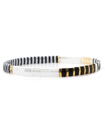 White + Black Rice Beads Woven Beaded Bracelet