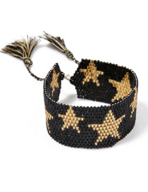 Black Tasseled Beads Woven Bracelet