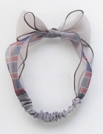 Bow Mesh Has A Circumference Of About 52cm Plaid Contrast Hair Band  Cloth
