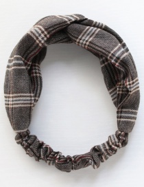 Cross Fabric Circumference Is About 52cm Plaid Contrast Hair Band  Cloth