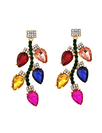 Fashion Color Alloy Studded Resin Stud Earrings