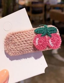 A Cherry Pink Hair Clip Wool Fruit Hair Clip  Alloy