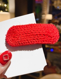 Red Knitted Hair Clips  Alloy