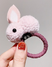 6# Pink Rabbit Hair Ring Lamb Hair Stereo Cartoon Animal Hair Clip  Alloy