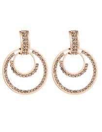 Fashion Gold Tassel Drop Diamond Earrings