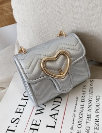 Fashion Silver Embroidery Line Love Buckle Shoulder Messenger Bag