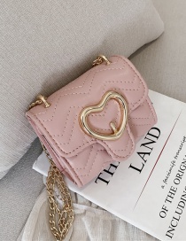 Fashion Pink Embroidery Line Love Buckle Shoulder Messenger Bag