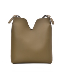 Fashion Large Green Solid Color Small V Shoulder Messenger Bag
