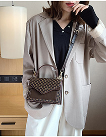 Fashion Coffee Color Contrast Color Hand Shoulder Shoulder Bag