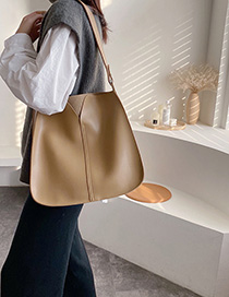 Fashion Khaki Wide Shoulder Strap Shoulder Bag