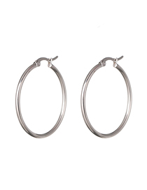 Fashion 3.5cm Silver Circle Earrings
