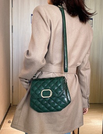 Fashion Green Lingge Single Shoulder Messenger Bag