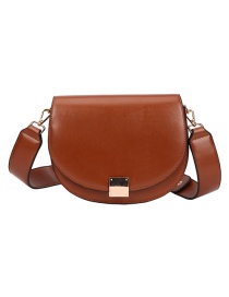 Fashion Brown Wide Shoulder Strap Shoulder Messenger Bag