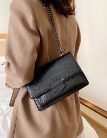 Fashion Black Crocodile Shoulder Crossbody Bag