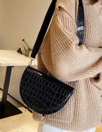 Fashion Black Stone Pattern Shoulder Messenger Bag