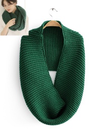 Fashion Dark Green Knitting Bib Around Two Turns