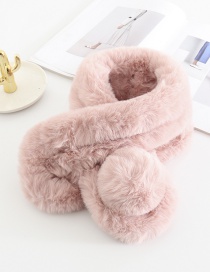 Fashion Pink Single Ball Three Tube Imitation Rabbit Fur Collar