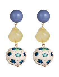 Fashion Blue Colorful Hollow Ball Geometric Earrings