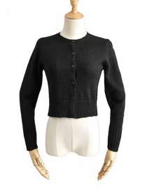 Fashion Black Buttoned Single-breasted Knitted Sweater Cardigan