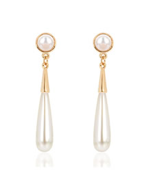 Fashion Golden Imitation Pearl Drop Earrings