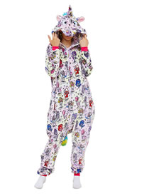 Fashion Color Pegasus Colorful Pegasus Flannel One Piece Pajamas