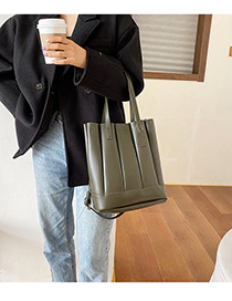 Fashion Green Pleated Panel Shoulder Bag