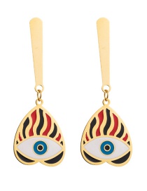 Fashion Blue Heart-shaped Eyes Drip Oil Earrings
