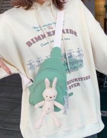 Fashion Green Canvas Contrast Bunny Crossbody Bag