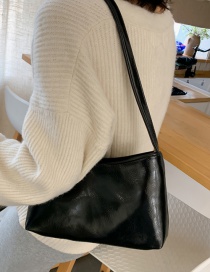 Fashion Black Soft Leather Shoulder Bag