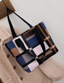 Fashion Blue Contrast Stitching Cross-body Shoulder Bag