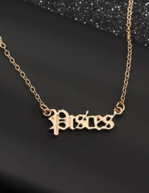 Fashion Golden Pisces Alphabet Necklace