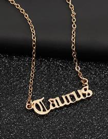 Fashion Golden Taurus alphabet necklace