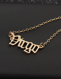 Fashion Golden Virgo English alphabet necklace