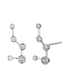 Fashion Silver Geometric  Silver Diamond Zircon Earrings