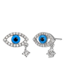 Fashion Silver Eye Tassel  Tremella Stud Earrings
