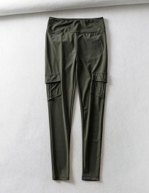 Fashion Army Green Solid Color Yoga Pants